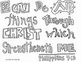 Coloring Bible Pages Scripture Verse 13 Colouring Color Phil Choose Board God sketch template