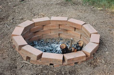 sweet  simple fire pit  bricks  fire rated pavers