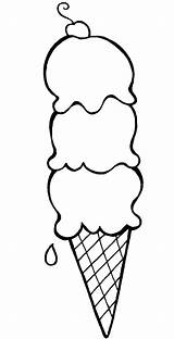 Cream Ice Coloring Drawing Pages Clipart Kids Scoop Scoops Sundae Layer Cone Draw Cones Icecream Cookie Printable Print Color Summer sketch template