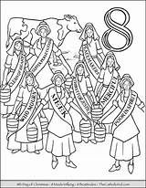 Milking Maids Eighth 8th Thecatholickid Colouring Twelve sketch template