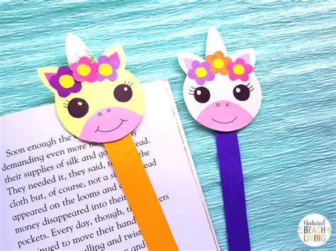 unicorn bookmarks with printable unicorn template