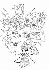 Coloring Kleurplaten Boeket Bloem Kleurplaat Tekenen Flowers Nummer Ausmalen Makkelijk Fleur Blumen sketch template