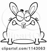 Rabbit Clipart Chubby Mad Angry Royalty Thoman Cory Vector Rf Illustrations sketch template