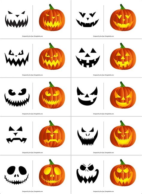 printable halloween pumpkin carving stencils patterns