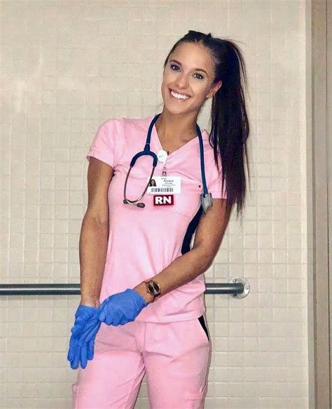 Blush Pink Cute Nursing Scrubs Beautiful Nurse Nursing Fashion