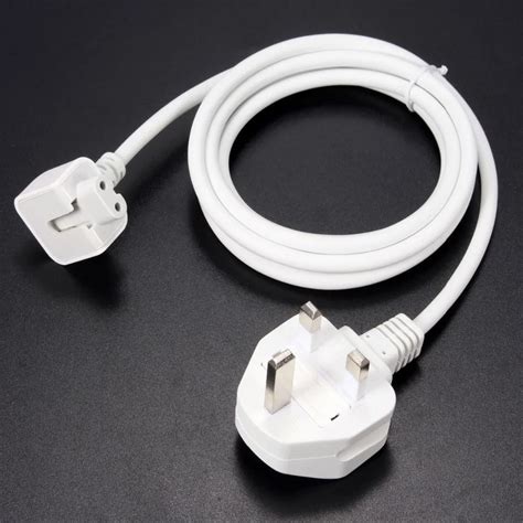 uk plug power extension cable cord  apple macbook pro air ac wall charger adapter