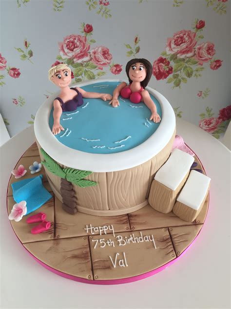 Hot Tub Cake Bright Birthday Cakes Pool Cake 40th