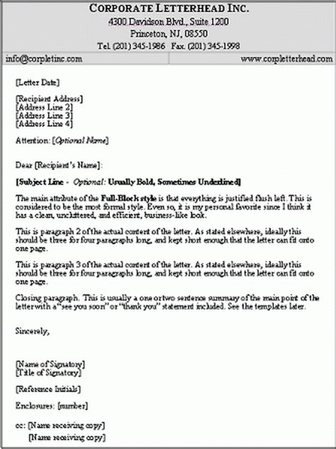 business letter format    top recommended business letter format