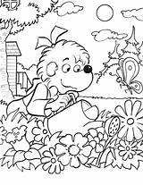 Coloring Pages Bears Berenstain Garden Sheets Bear Sister Kids Watering Gardens Printable Activity Week Flower Worksheets Popular sketch template