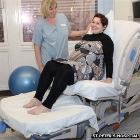 chertsey hospital s new hi tech birthing beds bbc news