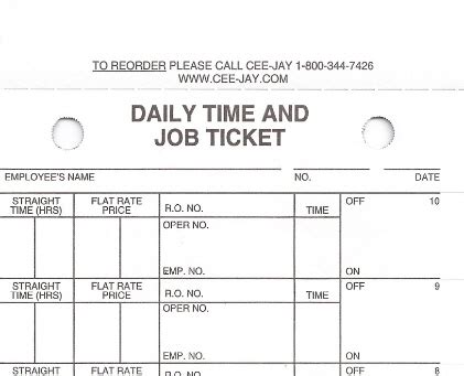 daily time  job ticket