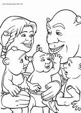Shrek Coloring Pages Cartoon Printable Kids Color Babies Character Characters Print Sheets Family Book Fiona Sheet Kid Found Party Popular sketch template