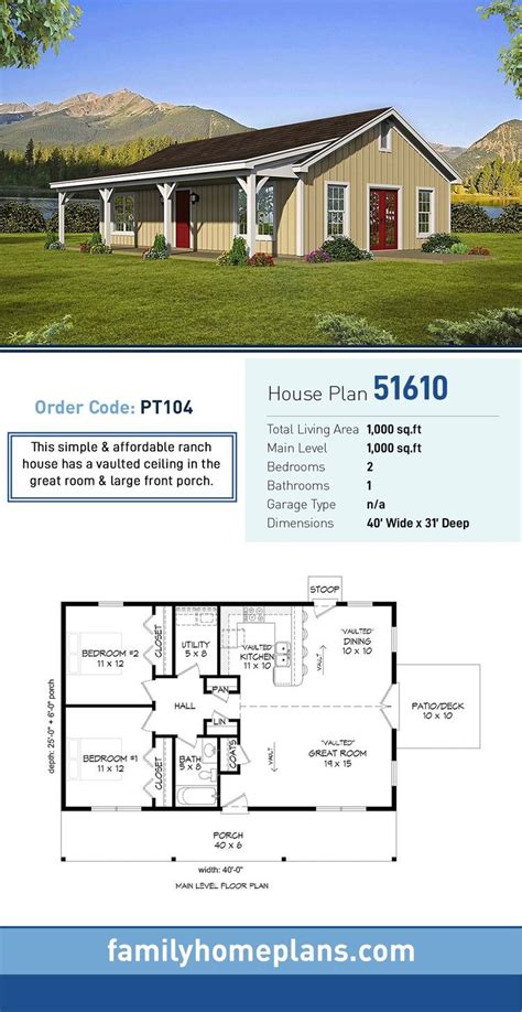 ranch house plan  total living area  sq ft  bedrooms   bathroom  simple