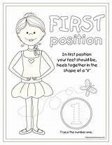 Coloring Ballet Position Dance Pages Positions Kids Printable First Sheet 1st Color Ballerina Sheets Move Teacher Colouring Teach Toddler Class sketch template