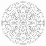 Mandala July Stars 4th Coloring Pages Stripes Adult sketch template