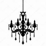 Chandelier Silhouette Illustration Stock Isolated Background Vector Depositphotos sketch template
