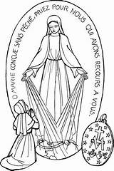 Virgen Milagrosa Miraculous Vierge Medalla Coloriage Miraculeuse Bernadette Saint Sainte Laboure Lourdes Colorier Médaille Vestita Sole Aparecida Imagem Medaille Reli sketch template