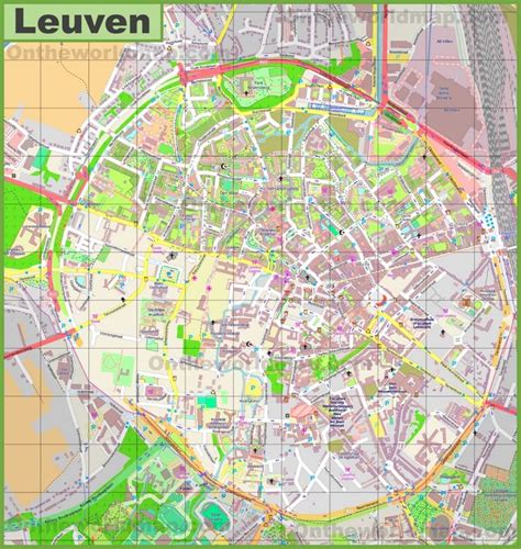 large detailed map  leuven detailed map map tourist map