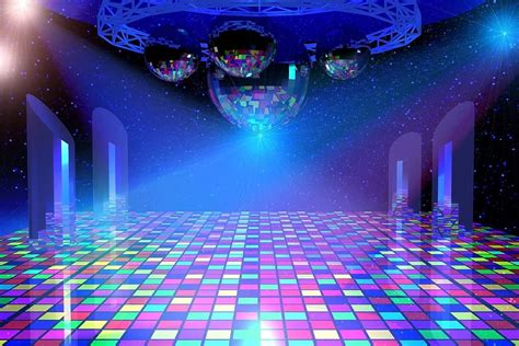 beleco xft fabric disco party backdrop vintage    disco ball blue stage backdrop