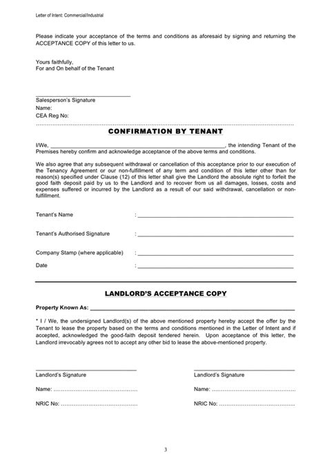letter  intent sample  word   formats page