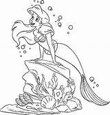 Princess Coloring Arial Mermaid Disney Pages Book sketch template