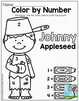 Appleseed Johnny Coloring Color Number Preschool Pages Printables Apple Kindergarten Printable Basic Practice Fun Numbers Fall Apples Lessons Tons Worksheets sketch template