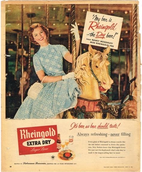 beer in ads 4328 miss rheingold 1955 on the merry go round