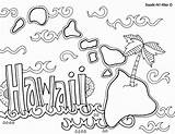 Hawaii Coloring Hawaiian Pages Aloha Island State Crafts Doodle Theme Printable Kids Drawing States Usa Luau Indiana United Alley Themed sketch template
