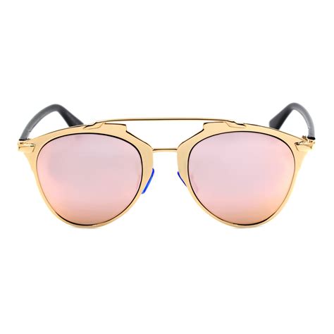 Rose Gold Mirrored Aviator Sunglasses 400 Uv With Free