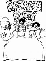 Pajama Party Coloring Pages Sleepover Clipart Cartoon Clip Slumber Getcolorings Color Printable sketch template