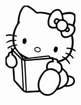 Coloring Reading Kitty Hello Pages Books Clipart Read Book Sleeping Children Cliparts Kids Cartoons Clip Colouring Templates Library Clipground Popular sketch template