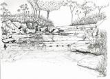 Coloring Landscape Pages Adults River Detailed Landscapes Printable Sketches Sketch Books Template Sheets Part Landscaping Rainforest Garden sketch template