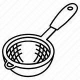 Icon Sieve Strainer Strain Sifter Icons Ladle Utensil Kitchen Set Vector sketch template
