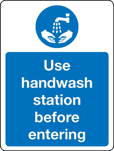 use hand wash station before entering sign stocksigns