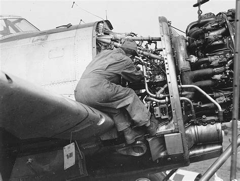 engine maintenance   p  thunderbolt fighter  raf manston england  p
