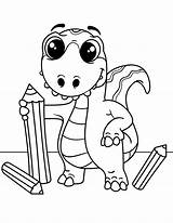 Dinosaur Coloring Pages Cute Baby Printable Pencils Dinosaurs Kids Supercoloring Drawing Template Book Categories Animals Books sketch template