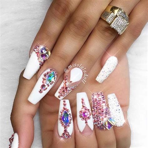 41 Nail Art Ideas For Coffin Nails Bling Nails