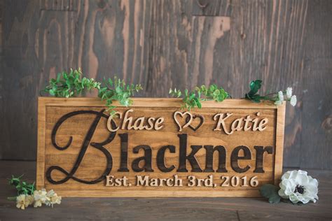 buy hand crafted personalized family  sign wedding gift custom carved wooden signs