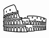 Colosseum Coloring Roman Coloringcrew Colorear sketch template