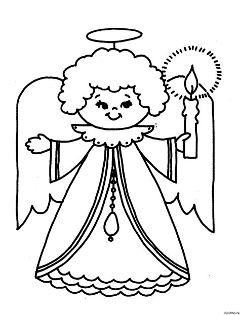 coloring page christmas angel coloringme