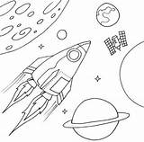 Coloring Spaceship Pages Space Rocket Colouring Kids sketch template