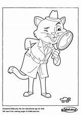 Coloring Pages Detective Cat Printable Kidloland Worksheets Kids sketch template