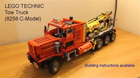 lego technic american tow truck  crane truck  model youtube