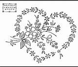 Embroidery Patterns Hand Transfer Vintage Mano Bordados Flowers Hearts Patrones Bordado Heart Flower Diseños Para Designs Baskets Roses Arte Ribbon sketch template