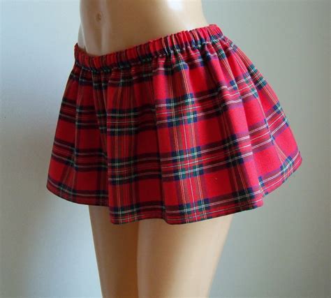 sexy red schoolgirl plaid micro mini skirt xl plus 1x 16 18