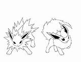 Pokemon Flareon Coloring Pages Jolteon Getcolorings Print Eevee Printable sketch template