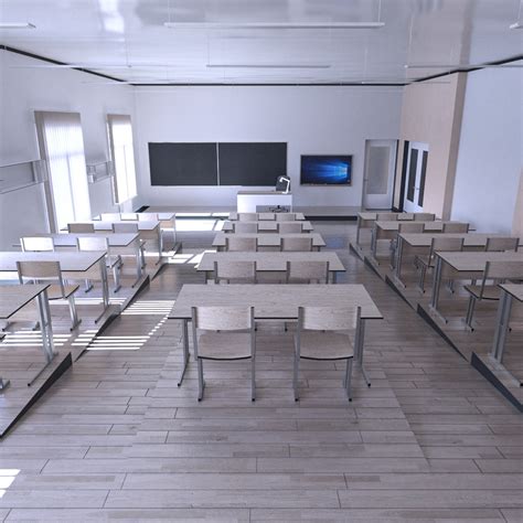 school classroom room model turbosquid