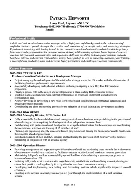 sample resume template senior manager printable