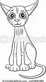 Sphynx Cat Cartoon Coloring Character Book Illustration Purebred Comic Animal sketch template