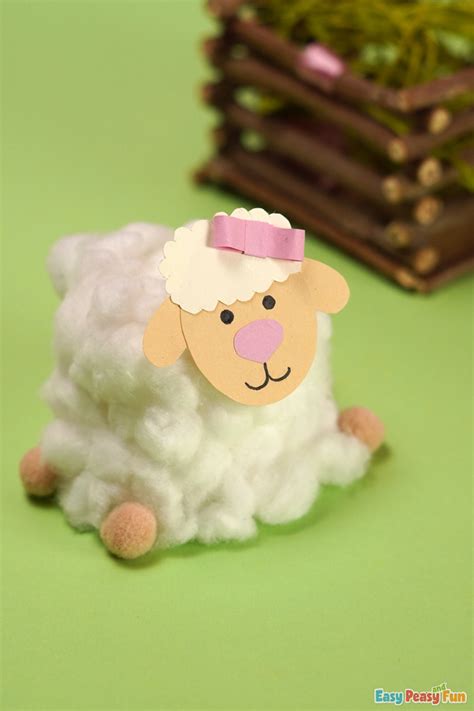 cotton ball sheep craft easy peasy  fun
